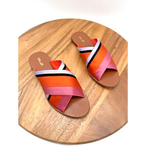Diane Von Furstenberg Flats | DVF Orange/pink Mule Slip On Colorful Flats Size 6